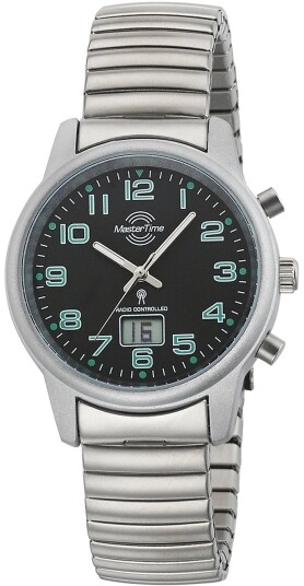 Master Time Dameklokke MTLA 10764 22Z Funk Basic Sort/Stål Ø34 mm