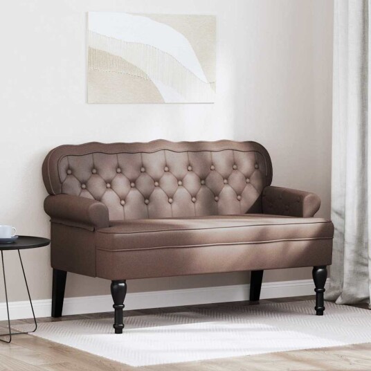 Chesterfield Benk Brun 119.5 x 64.5 x 75 cm Kunstlær Chesterfield Benk Brun 119.5 x 64.5 x 75 cm Kunstlær