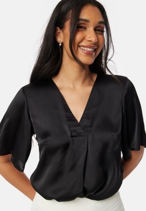 BUBBLEROOM Pasion Satin Blouse Black 4XL