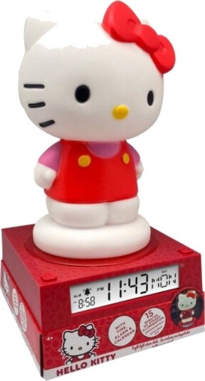 Hello Kitty 3d Nattlampe Med Vekkerklokke Og Dato