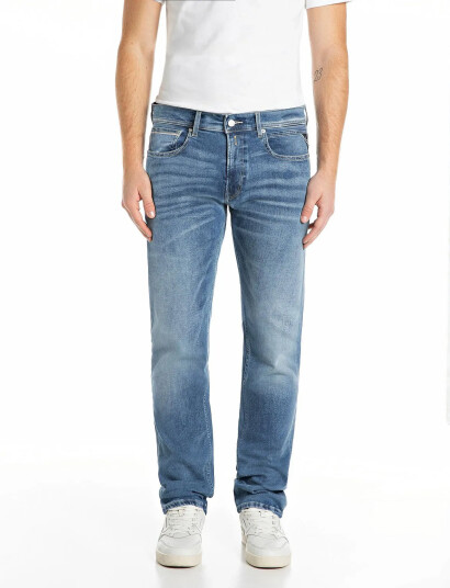 Replay Grover Trousers Straight Hyperflex Original - Blue - 34 x 32 Replay Grover Trousers Straight Hyperflex Original - Blue - 34 x 32