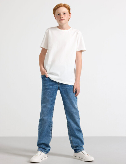 Lindex Staffan Straight Jersey-Jeans Med Almindelig Talje Blue 128