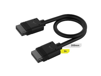 Corsair iCUE LINK 200mm Strøm/Data-Kabel (Pakke med 2, Sort)