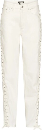 ROTATE Loose Fit Laced Jeans Cream 28