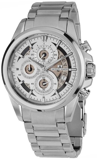 Jacques Lemans Herreklokke 1 1847F Liverpool Hvit/Stål Ø44 mm