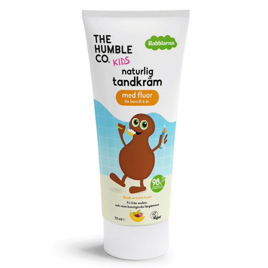 Naturlig Fluor Barnetannkrem THE HUMBLE CO. Babblarn Tutti Frutti 75 ml.