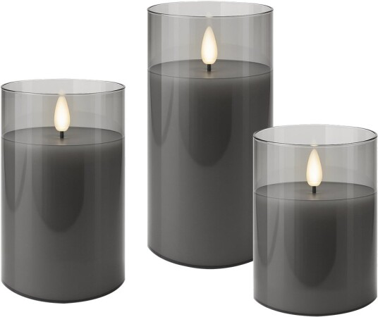 Goobay LED kubbelys i glass - Grå/Transparent - 3 stk
