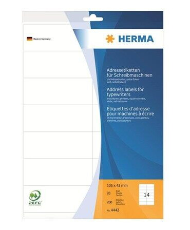 HERMA fanfold perforated continuous address labels - 280 pcs. - 105 x 42 mm