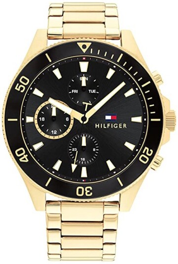 Tommy Hilfiger Herreklokke 1791919 Larson Sort/Gulltonet stål Ø46 mm Tommy Hilfiger Herreklokke 1791919 Larson Sort/Gulltonet stål Ø46 mm