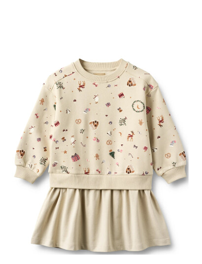 Wheat Sweat Dress L/S Maggie Beige 104