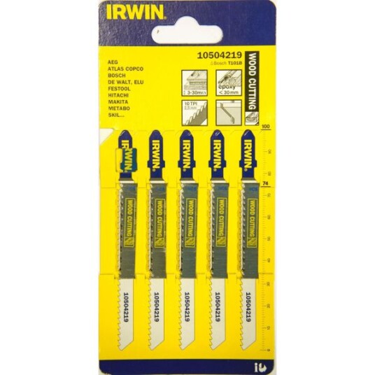 Irwin 10504219 Stikksagblad T-feste 100 mm 10 TPI 5-pakning Maskintilbehør & forbruk