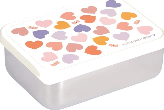 A Little Lovely Company Matboks Stainless Steel, Hearts