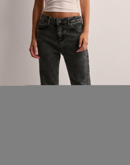 Pieces Grå Pckelly Mw Straight Jeans DG202 Noo