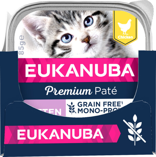 Eukanuba Katt Mat Kyllingpaté Kornfri til Kattungar 12x85g Eukanuba Katt Mat Kyllingpaté Kornfri til Kattungar 12x85g