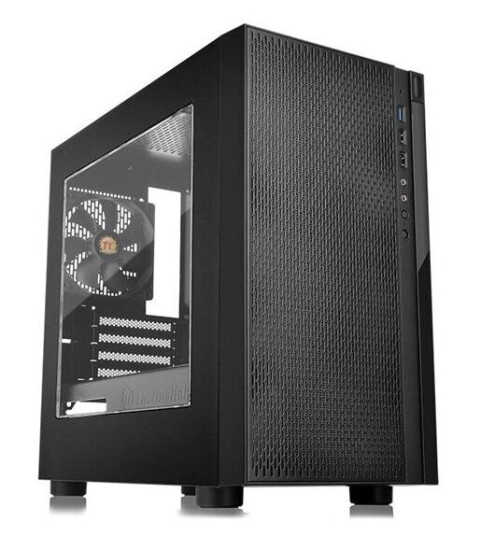 Thermaltake Versa H18 Mini Tower Kabinett med Vindu og LED-Belysning - Svart