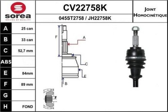 Drivledd EAI CV22758K Drivledd EAI CV22758K