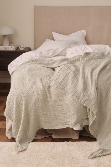 Ellos Home Sengeteppe / pledd Candice Muslin Natur