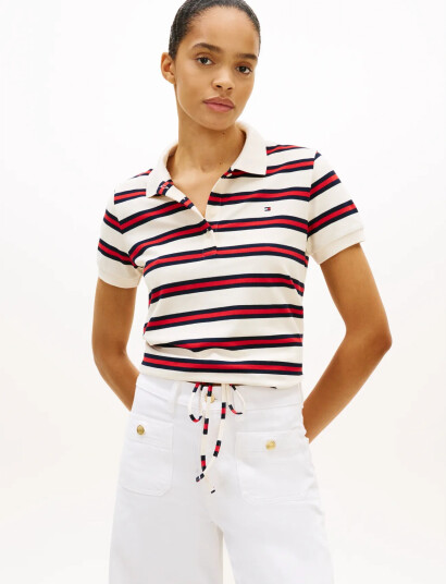 Tommy Hilfiger Multistripe Modern Ss Polo Multi/patterned XXS
