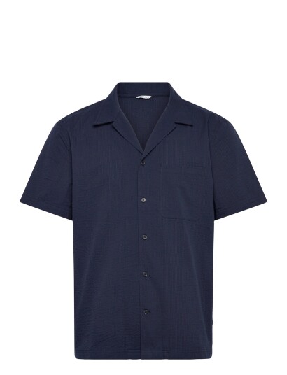 Björn Borg Borg Seersucker Resort Shirt   Navy   S