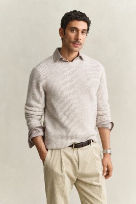 Gant Alpaca Rib C Neck LIGHT BEIGE MELANGE L
