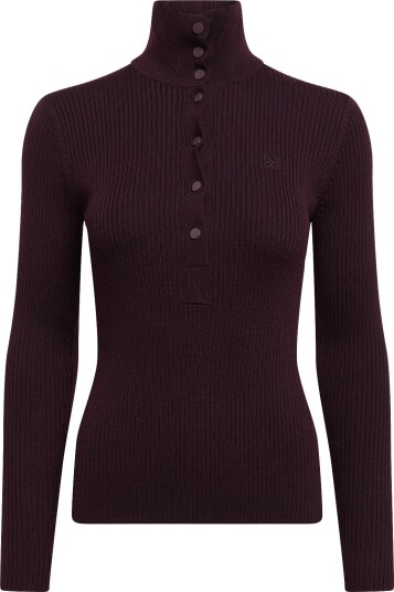 Dante6 Dante6 Lisai Rib Knitted Polo Sweater   DARK PLUM   XL