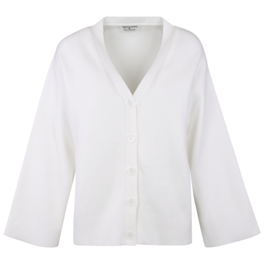 Suzan Cardigan Snow White M Boxy organic cotton cardigan