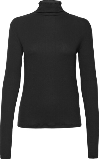 Filippa K Rib Mock Neck Top Black XS