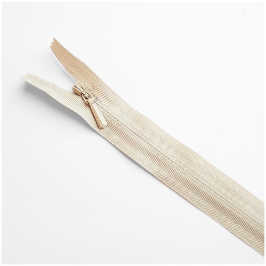 Skjult glidelås 18cm Sand