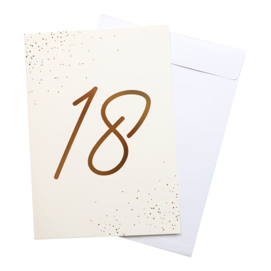 18 År Kjempestort Gratulasjonskort med Konvolutt i A4 Format
