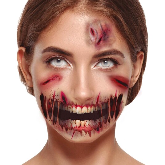 Fiestas Guirca Ansiktstatoveringer Zombie