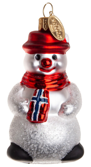 Brink Nordic Juletrepynt snømann norsk flagg 7 cm