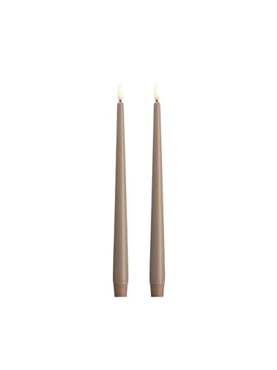 Moods & More LED taper candle   Slim   Sand   23x300 mm   2 pcs