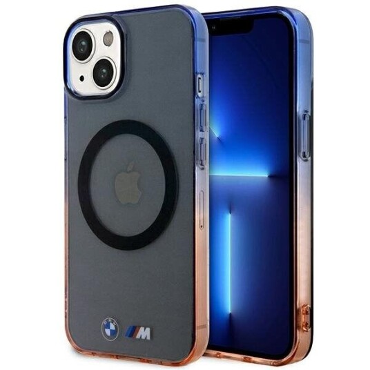 BMW Mobildeksel iPhone 14 6,1" Hardcase Gradient Bumper med MagSafe - Grå