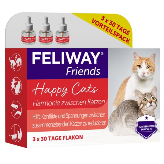 Feliway Friends Diffuser Til Stikkontakt Sparesett: 3 X 48 ml Etterfyllingsflakonger Feliway Friends Diffuser Til Stikkontakt Sparesett: 3 X 48 ml Etterfyllingsflakonger