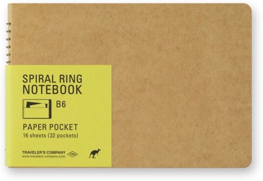 Traveler'S Company Spiral Ring Notebook B6 Paper Pocket