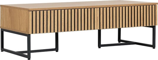 Sofabord HOME4YOU Hampton 120x60x40 cm melamin med eikebark - melamin med eikebark; svarte detaljer