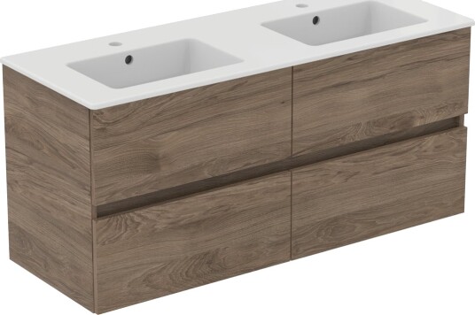 IDEAL STANDARD EUROVIT 2.0/ULYSSE BADEROMSMØBEL 1215X455 M/DOBBELSERVANT FLINT HICKORY
