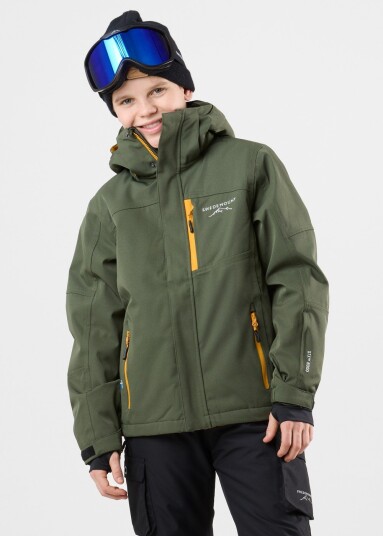 St. Anton Jacket Jr Dk Olive/Mustard Yellow 152 Skijakker St. Anton Jacket Jr Dk Olive/Mustard Yellow 152 Skijakker