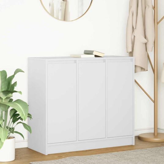  Skjenk hvit 85x34x76 cm konstruert tre