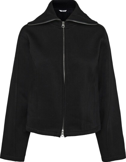 Monki Wasited Zip Sweatshirt BLACK DARK XXS