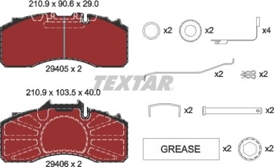 TEXTAR 2940501 Bremseklosser TEXTAR 2940501 Bremseklosser