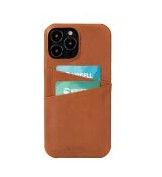 Krusell CardCover - Baksidedeksel for mobiltelefon - ekte skinn, polykarbonat - brun - for Apple iPhone 13 Pro