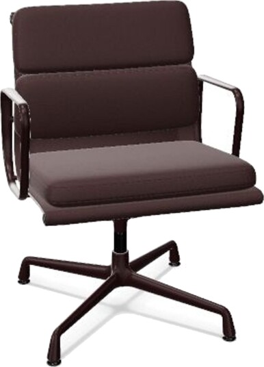 Vitra Soft Pad EA 208 kontorstol med svingbar skinne mørkerød/nero/mørk bordeaux