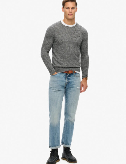 Superdry Essential Slim Fit Crew Jumper - Grey - XXL