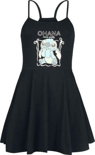 Lilo & Stitch   Disney Middellang kjole   Stitch Ohana   S til 3XL   Damer   svart