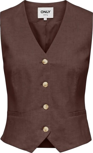 ONLY Onlsiesta S/L Linen Bl Vest Tlr Brown 38