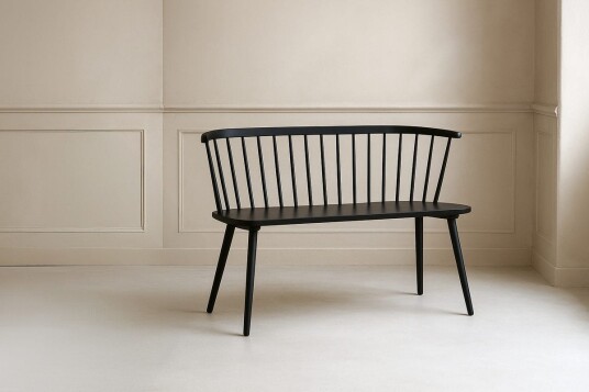 Sofabenk Bobby 120 cm i tre   Svart
