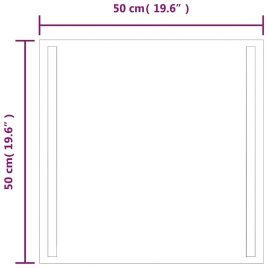 vidaXL Baderomsspeil med LED 50x50 cm