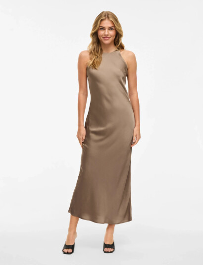 Vila Viravenna S/L Ankle Dress Noos/Oc Brown 34