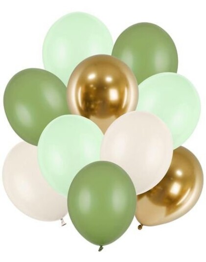 Partydeco Ballongsett med 10 Stk Glossy og Pastellfargede Ballonger